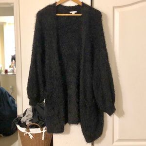 Cozy warm oversized eyelash cocoon cardigan